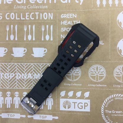 Skorter | For Apple Watch 3 / 2 / 1 Generation 42mm All-In-One Silicone Band (Black + Red)