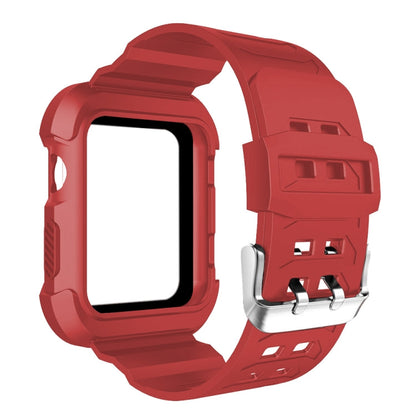 Skorter | For Apple Watch 3 / 2 / 1 Generation 42mm All-In-One Silicone Strap (Red + Black)