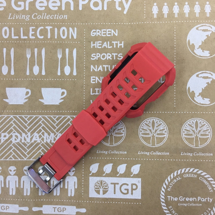 Skorter | For Apple Watch 3 / 2 / 1 Generation 42mm All-In-One Silicone Strap (Red + Black)