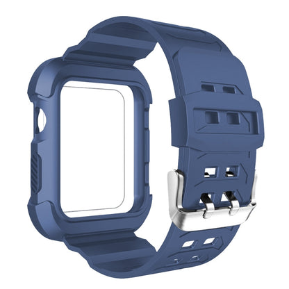 Skorter | For Apple Watch 3 / 2 / 1 Generation 42mm All-In-One Silicone Band (Blue + White)