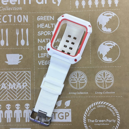 Skorter | For Apple Watch 3 / 2 / 1 Generation 38mm All-in-One Silicone Strap (White + Red)