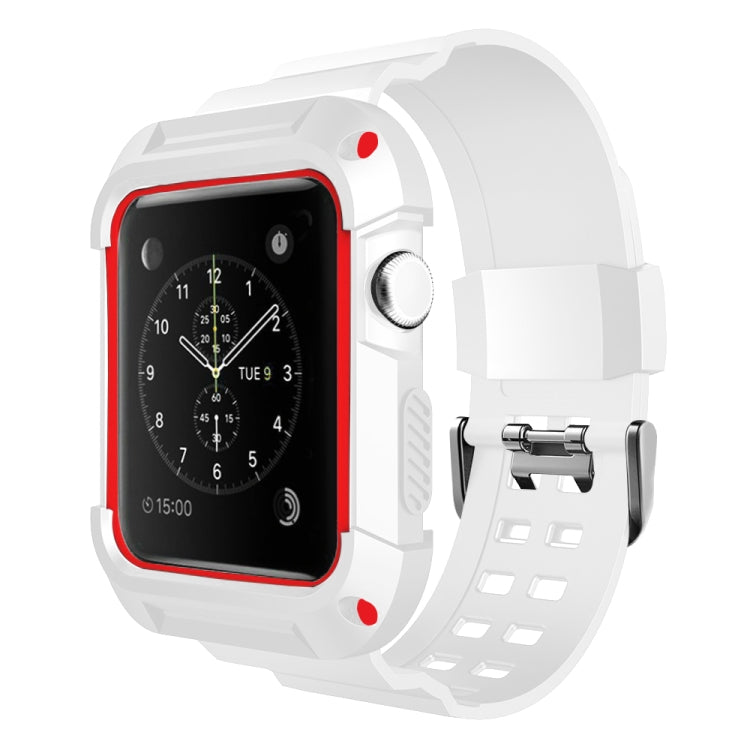 Skorter | For Apple Watch 3 / 2 / 1 Generation 38mm All-in-One Silicone Strap (White + Red)
