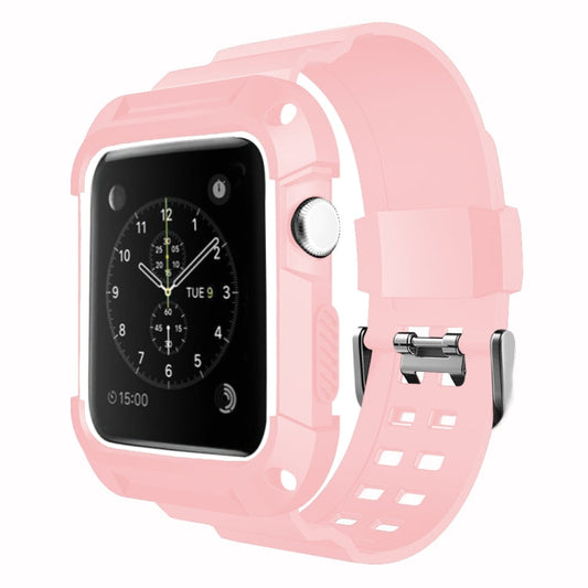 Skorter | For Apple Watch 3 / 2 / 1 Generation 38mm All-In-One Silicone Band (Pink + White)