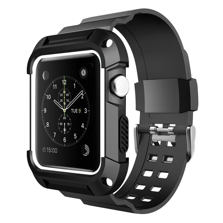Skorter | For Apple Watch 3 / 2 / 1 Generation 38mm All-In-One Silicone Strap (Black + White)