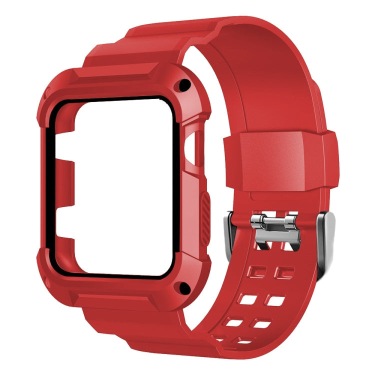 Skorter | For Apple Watch 3 / 2 / 1 Generation 38mm All-In-One Silicone Strap (Red + Black)