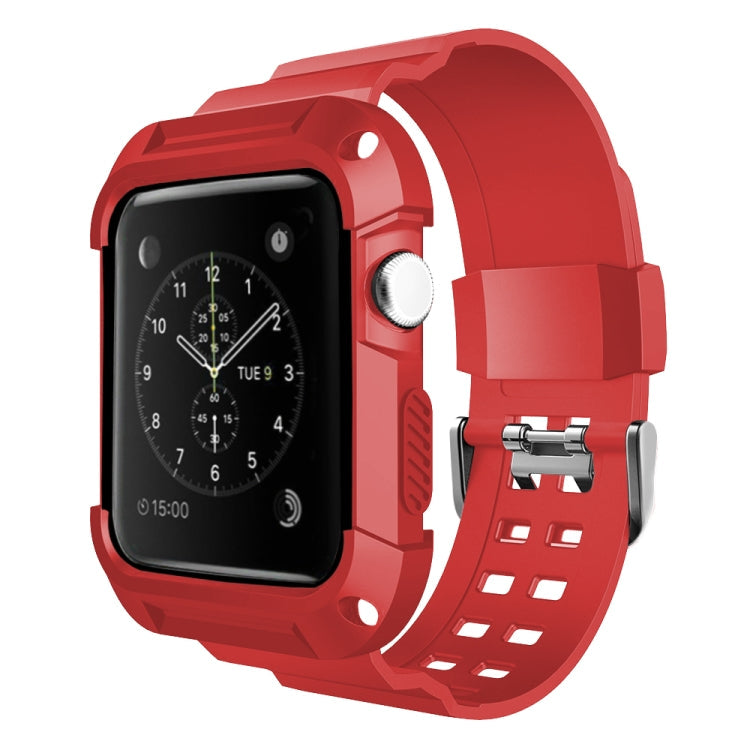 Skorter | For Apple Watch 3 / 2 / 1 Generation 38mm All-In-One Silicone Strap (Red + Black)