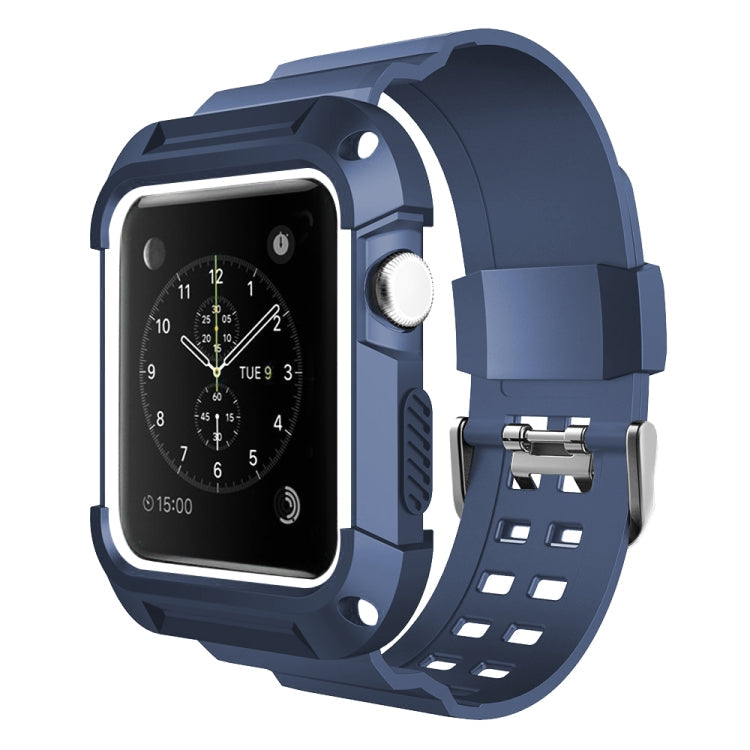 Skorter | For Apple Watch 3 / 2 / 1 Generation 38mm All-in-One Silicone Band (Blue + White)