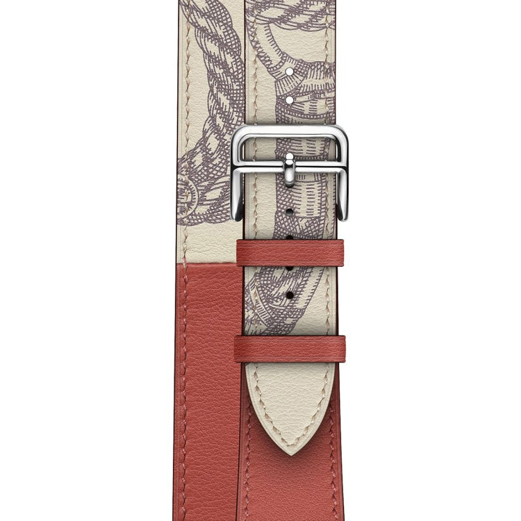 Skorter | For Apple Watch 3 / 2 / 1 Generation 42mm Universal Screen Print Double Loop Watch Band (Red)