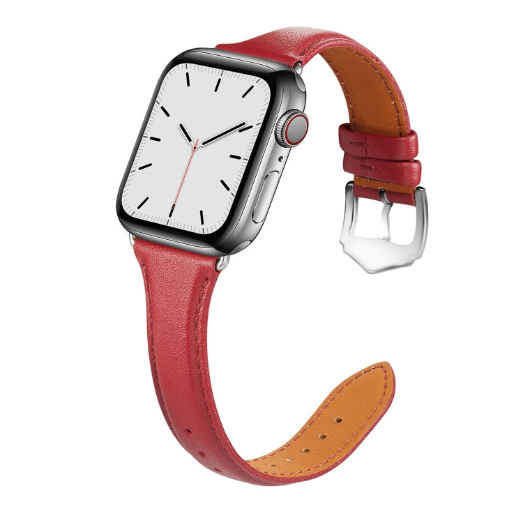Skorter | For Apple Watch 3 / 2 / 1 generations 42mm universal thin leather strap (Red)