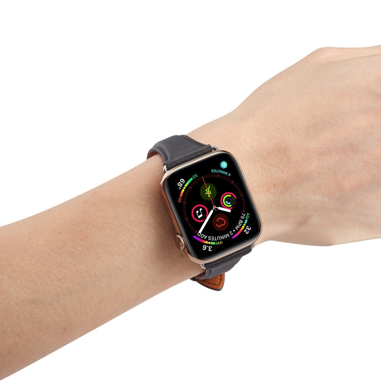 Skorter | For Apple Watch 3 / 2 / 1 generations 42mm Universal Thin Leather Band (Black)