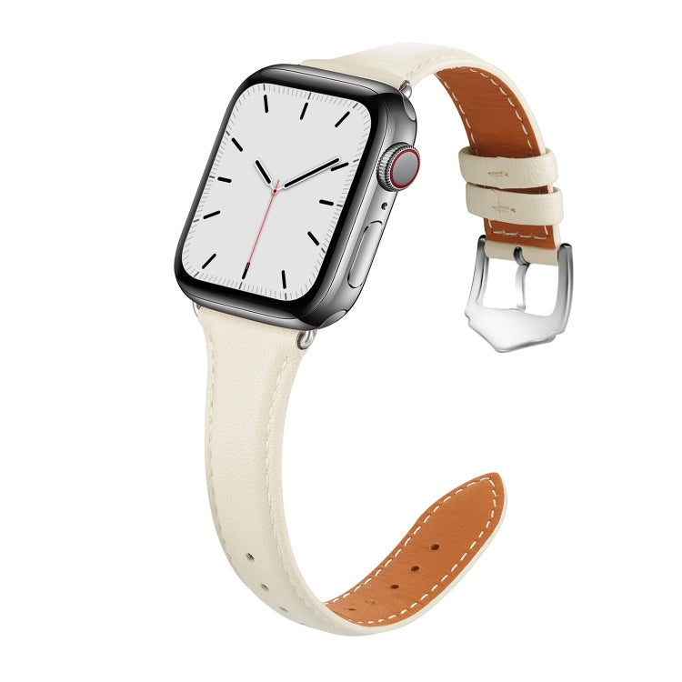 Skorter | For Apple Watch 3 / 2 / 1 generations 42mm universal thin leather strap (White)