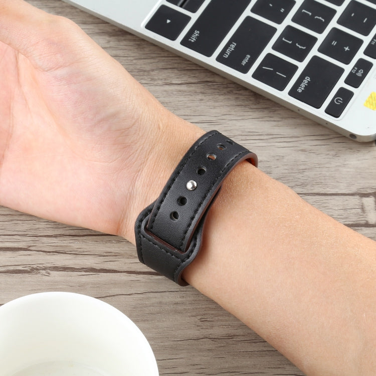 Skorter | For Apple Watch 3 / 2 / 1 Generation 42mm Universal Buckle Leather Strap (Black)