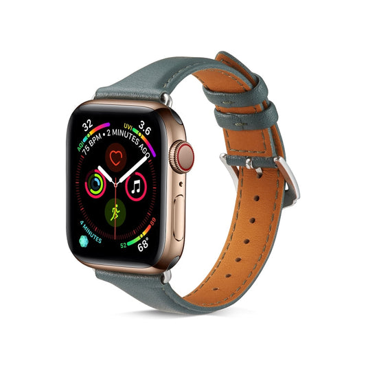 Skorter | For Apple Watch 3 / 2 / 1 generations 38mm universal thin leather strap (black green)