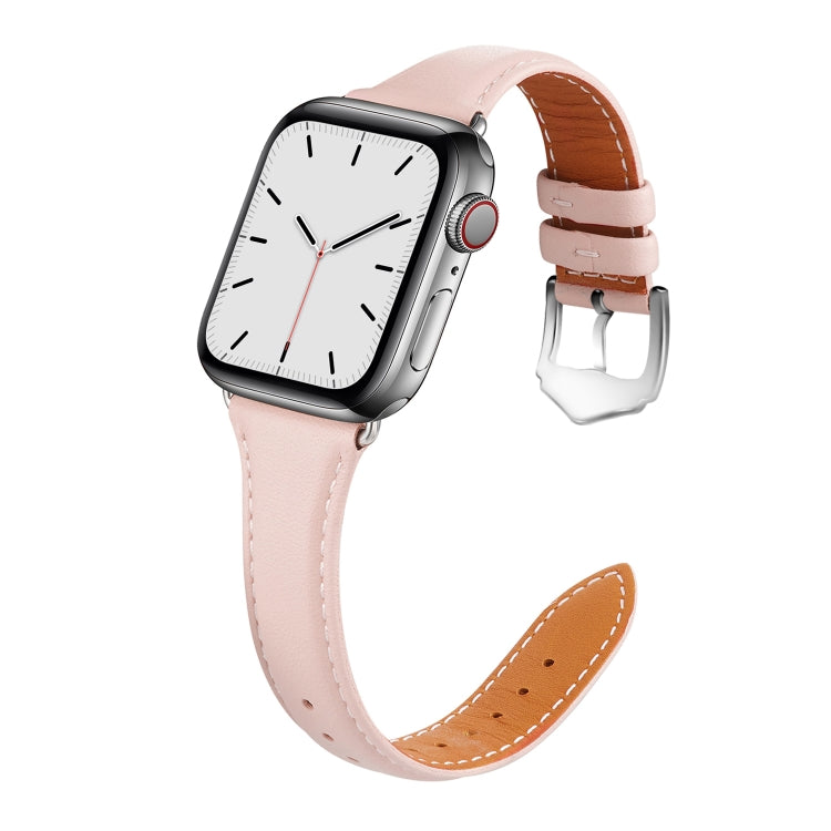 Skorter | For Apple Watch 3 / 2 / 1 Generations 38mm Universal Thin Leather Strap (Pink)