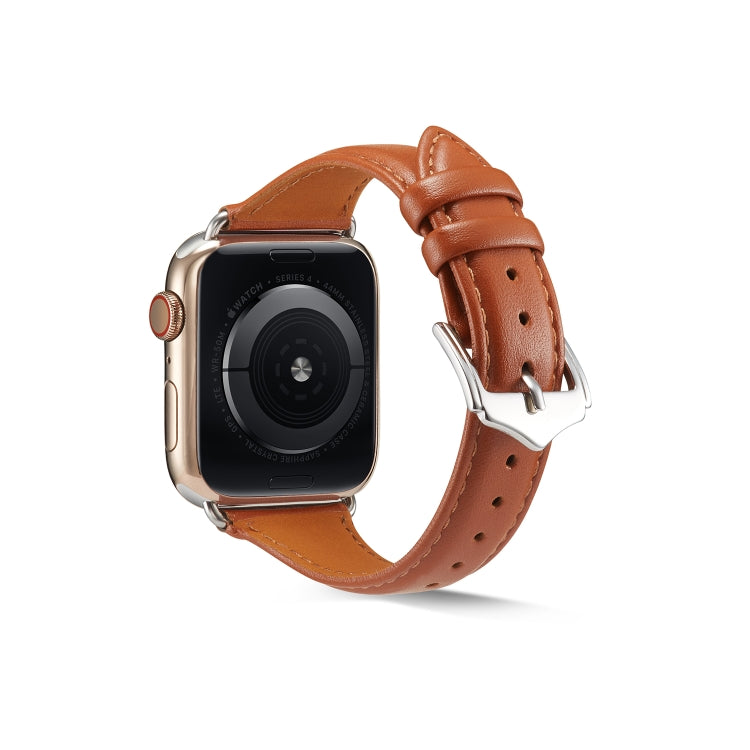 Skorter | For Apple Watch 3 / 2 / 1 Generations 38mm Universal Slim Leather Strap (Brown)