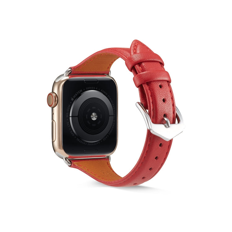 Skorter | For Apple Watch 3 / 2 / 1 generations 38mm Universal thin leather band (Red)