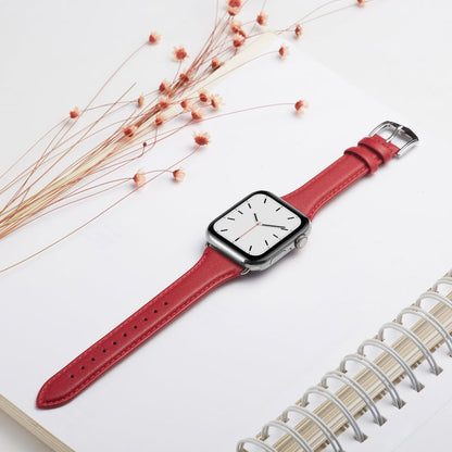 Skorter | For Apple Watch 3 / 2 / 1 generations 38mm Universal thin leather band (Red)