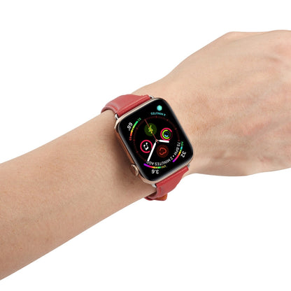 Skorter | For Apple Watch 3 / 2 / 1 generations 38mm Universal thin leather band (Red)