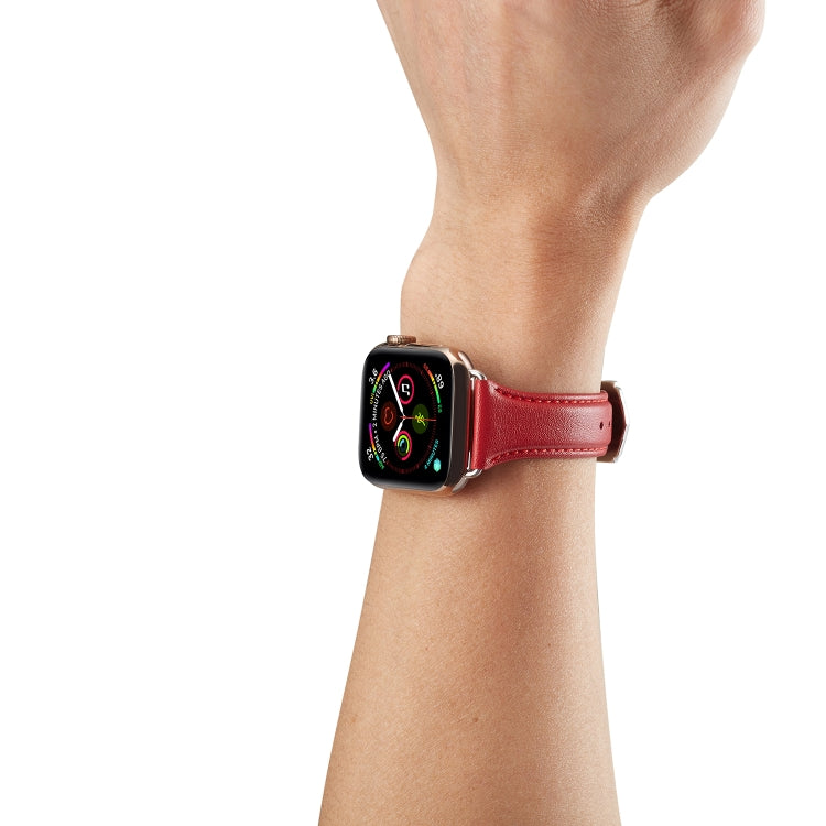 Skorter | For Apple Watch 3 / 2 / 1 generations 38mm Universal thin leather band (Red)