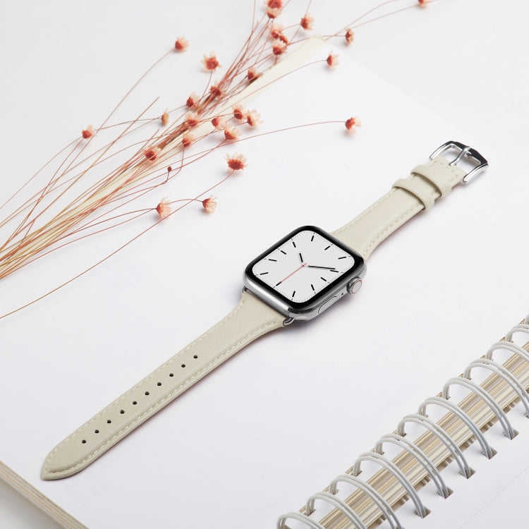 Skorter | For Apple Watch 3 / 2 / 1 generations 38mm Universal Slim Leather Band (White)