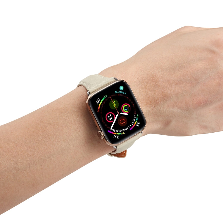 Skorter | For Apple Watch 3 / 2 / 1 generations 38mm Universal Slim Leather Band (White)