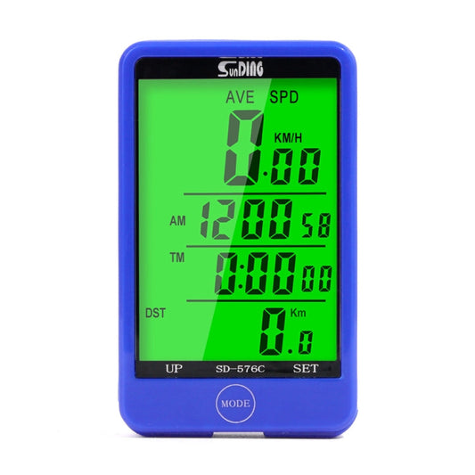 Skorter | SUNDING SD-576C Bicycle LCD Backlight Stopwatch Bike Speedometer Cycling Odometer Stopwatch(Blue)