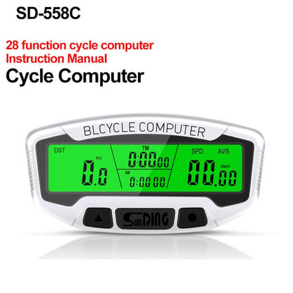 Skorter | SUNDING SD-558C Bicycle Computer Wireless Digital LCD Backlight Road Speedometer Stopwatch Speedometer