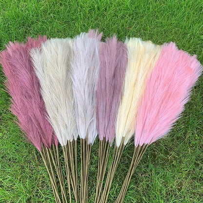 Skorter | 5 pieces 100 cm Artificial Pampas Grass Dried Flower Bouquet Wedding Party Decoration Home Room DIY Artificial Plants Decoration Supplies