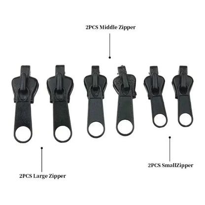 Skorter | 6PCS Universal Zipper Repair Kit – Instant Replacement Sliders & Teeth Rescue