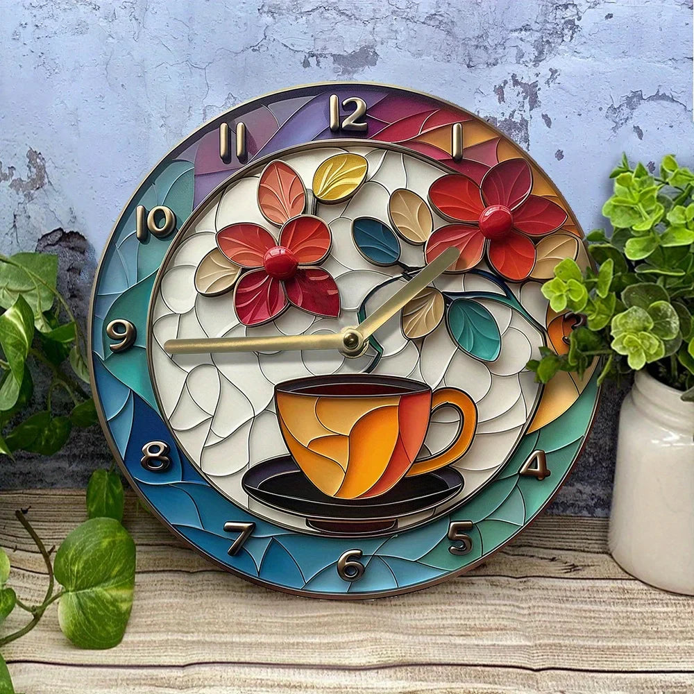 Skorter | Coffee Theme Aluminum Wall Clocks Decor