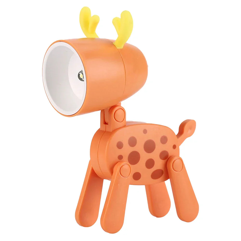 Skorter | Cute LED Night Light - Mini Dog, Deer, Dinosaur Folding Table Lamp for the Children's Room