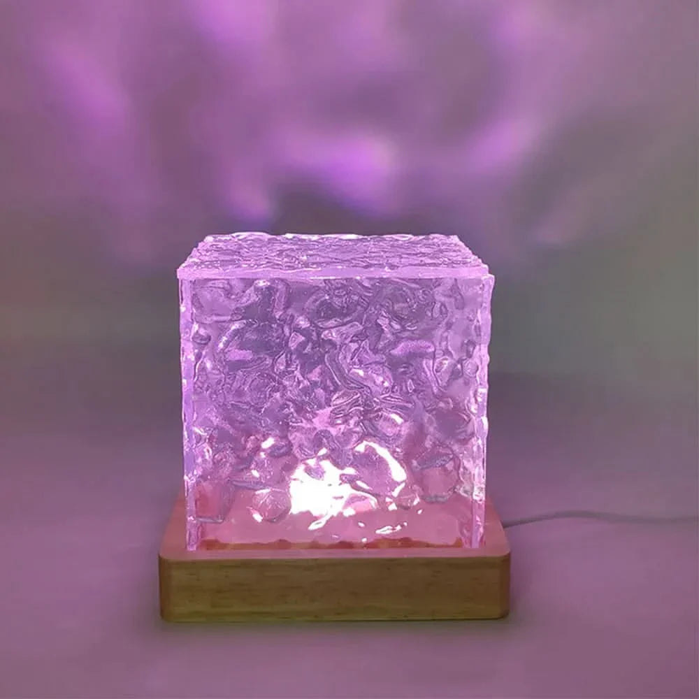 Skorter | Nordic Glass Cube Lamp with Ambient Light