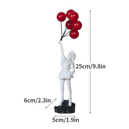 Skorter | Dropshipping Banksy Sculpture Collection Flower Thrower Statue Pop Art Modern Balloon Girl Figurine Office Home Decoration