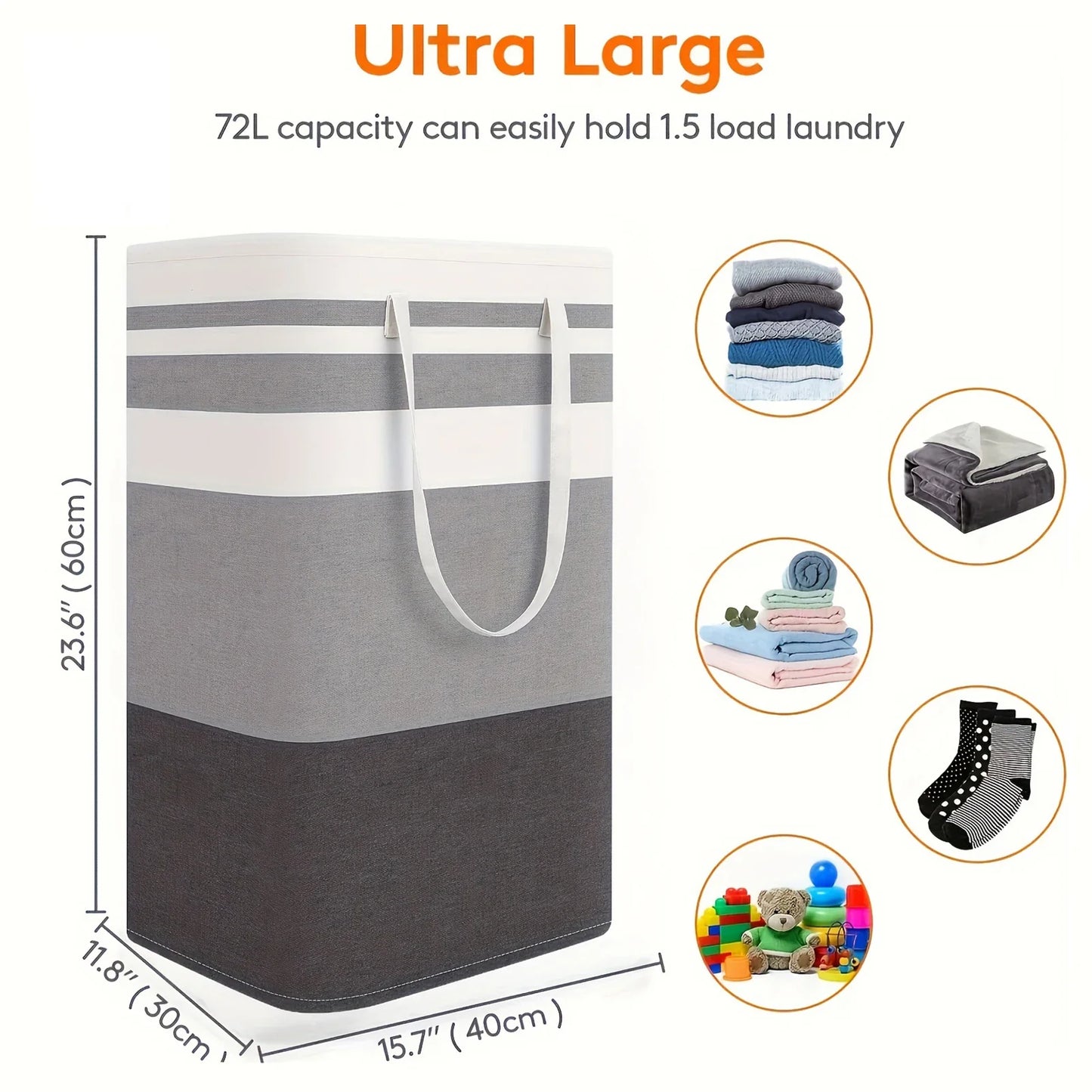 Skorter | 75L Large Laundry Hamper with Handles & Collapsible Design – Solen