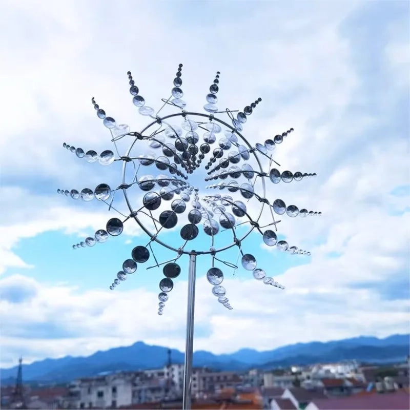 Skorter | Unique Solar-Powered Kinetic Metal Windmill Spinner - Magical Wind Collectors for Patio, Garden, Lawn Outdoor Decoration