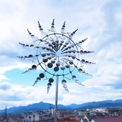 Skorter | Unique Solar-Powered Kinetic Metal Windmill Spinner - Magical Wind Collectors for Patio, Garden, Lawn Outdoor Decoration