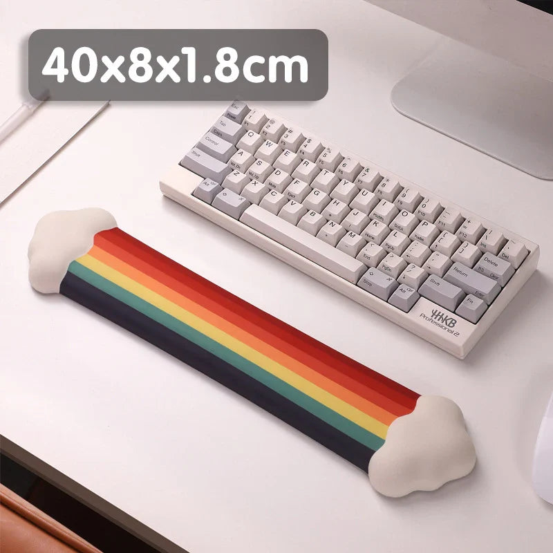 Skorter | Ergonomic Rainbow Mouse Pad with Memory Foam Wrist Rest