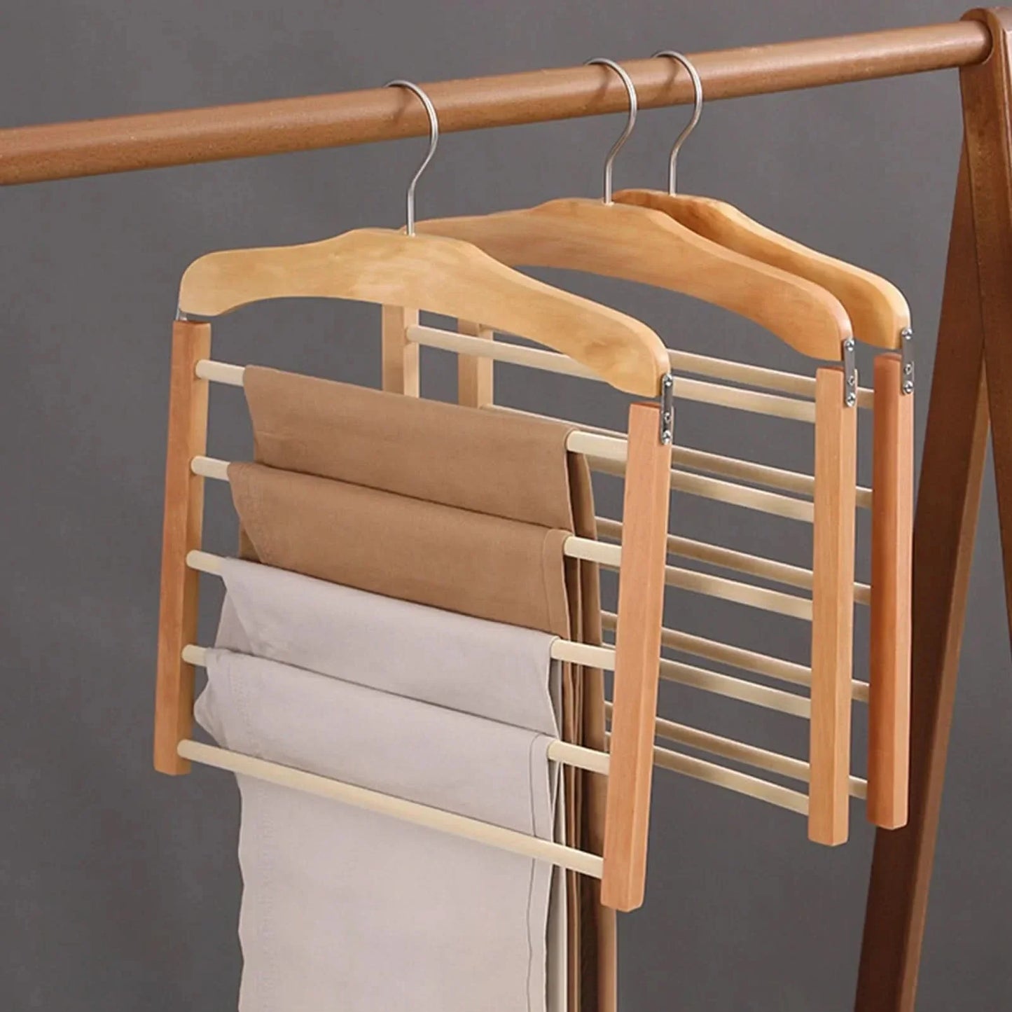 Skorter | Multi-Bar Wooden Clothes Hanger with Premium Finish