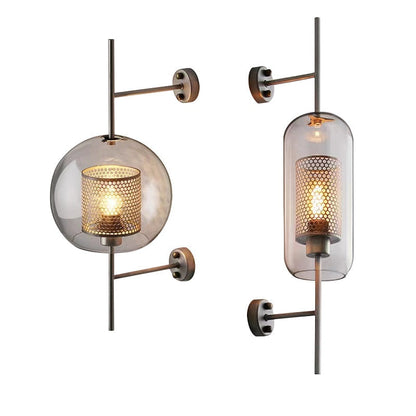 Thatcher - Modern Honeycomb Brass & Glass Wall Sconce