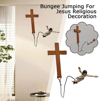 Skorter | Bungee Jumping Jesus Easter Atmosphere Decorative Ornaments Christ Figure Religious Decorations Holiday Gifts Hanging Ornaments