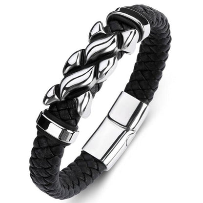 Skorter | Leather Braided Bracelet With Charms