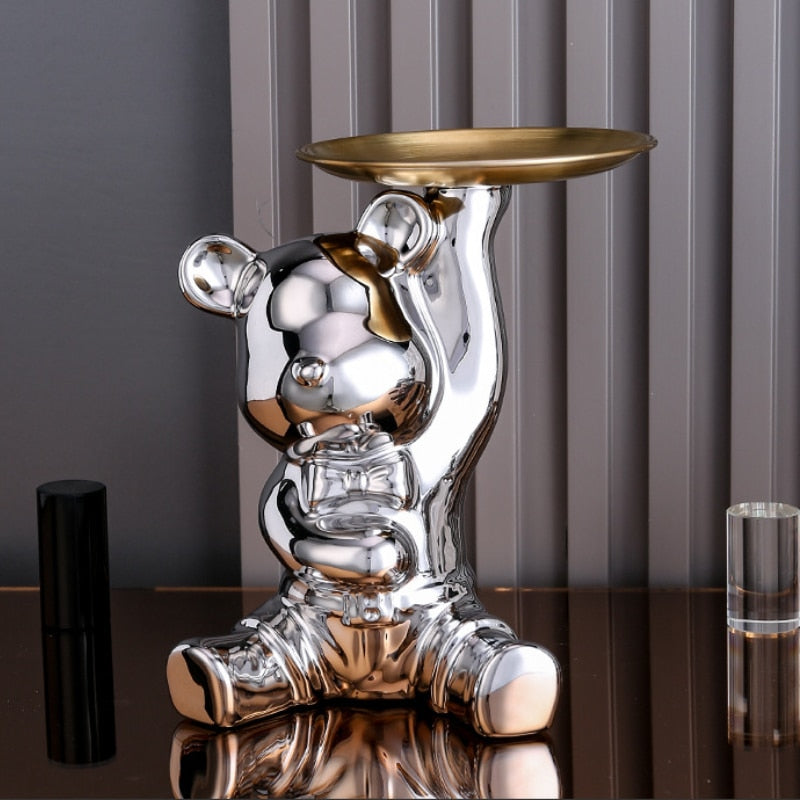 Skorter | Multifunctional Electroplated Bear Doll Shelf Piggy Bank