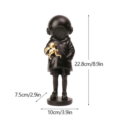 Skorter | Dropshipping Banksy Sculpture Collection Flower Thrower Statue Pop Art Modern Balloon Girl Figurine Office Home Decoration