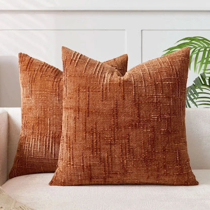 Skorter | Chenille Throw Pillow Cover Bamboo Texture Solid Color
