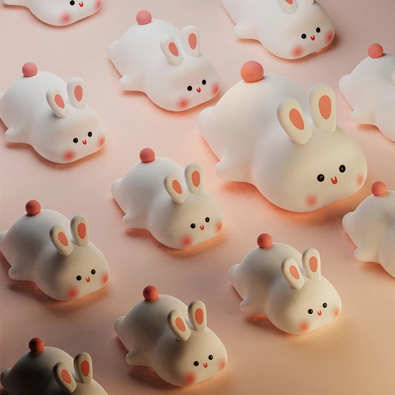 Skorter | Cute Rabbit-Shaped USB Rechargeable Silicone Night Light for the Bedroom