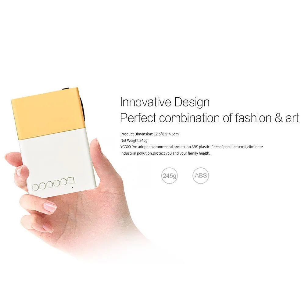 Skorter | YG300 Mini LED Projector 1000 Lumen - HDMI/USB Home Media Player