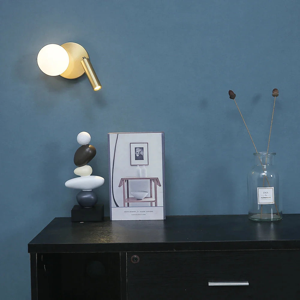 Skorter | NordicLux - Modern LED Bedside Lamp Rotating Glass Wall Lamp Bedroom and Living Room Decor