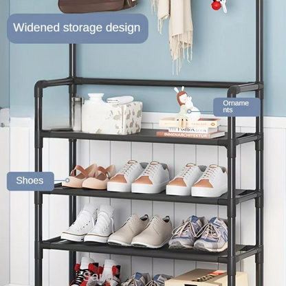 Skorter | Coat Rack with Shoe Storage Shelf Multi-Layer Steel Frame – EntryMate