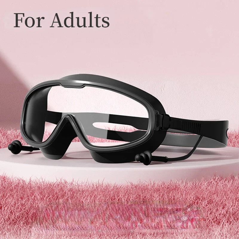 Skorter | High-Quality Large Frame Swimming Goggles - Anti-fog/ Waterproof HD Eyewear for Adults and Kids