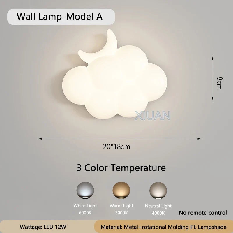 Skorter | WhiteCloud - Modern LED Wall Lamp for Children's Room and Bedroom
